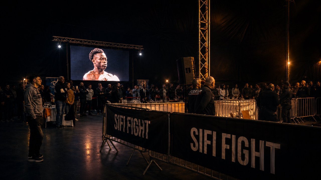Gala de boxe SIFI Fight : écran LED 4 m × 2 m sur structure aluminium, diffusion live du combat
